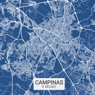 Mapa da área de atendimento - Região Metropolitana de Campinas